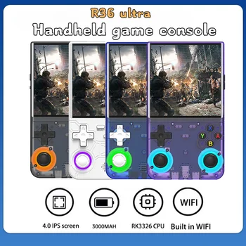 Consola de videojuegos Retro R36 Ultra portátil, pantalla IPS de 4,0 pulgadas, 128GB, juegos precargados, reproductor de bolsillo portátil con sistema Linux