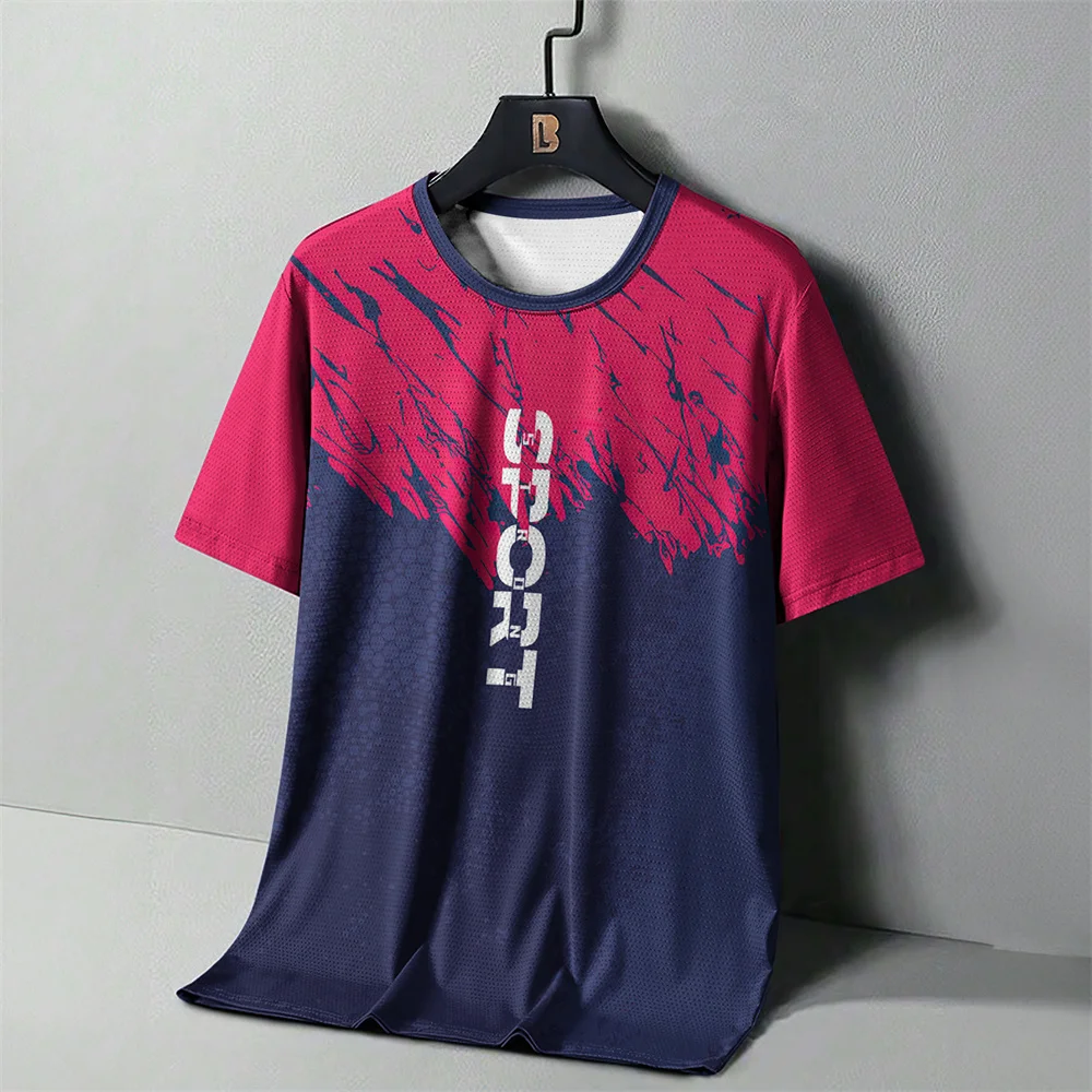 

mens t shirt fashion t shirt short sleeve tops 3d gradient sports tshirt summer men oversized o neck t-shirt new casual tees