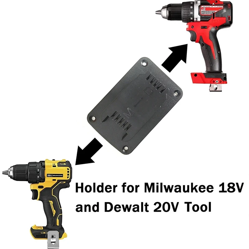 5pcs Tool Holder Dock Wall Mount Storage Rack For Dewalt 14.4V/18V/20V For Milwaukee 18V Fixing Devices Drill Tools Holder