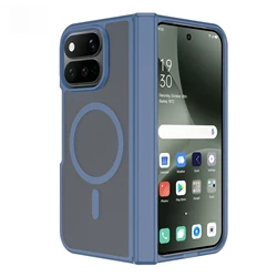 Stylish Magnetic Frosted Skin - Friendly Shockproof Case with Soft Border and Acrylic Cover for Pixel 11 Pro Fold (Blue)