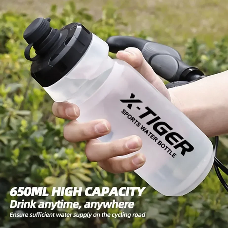 Bicycle Water Bottle X-TIGER Cycling 650ml Squeeze Cup Mountain Road Bicycle Outdoor Sports Portable