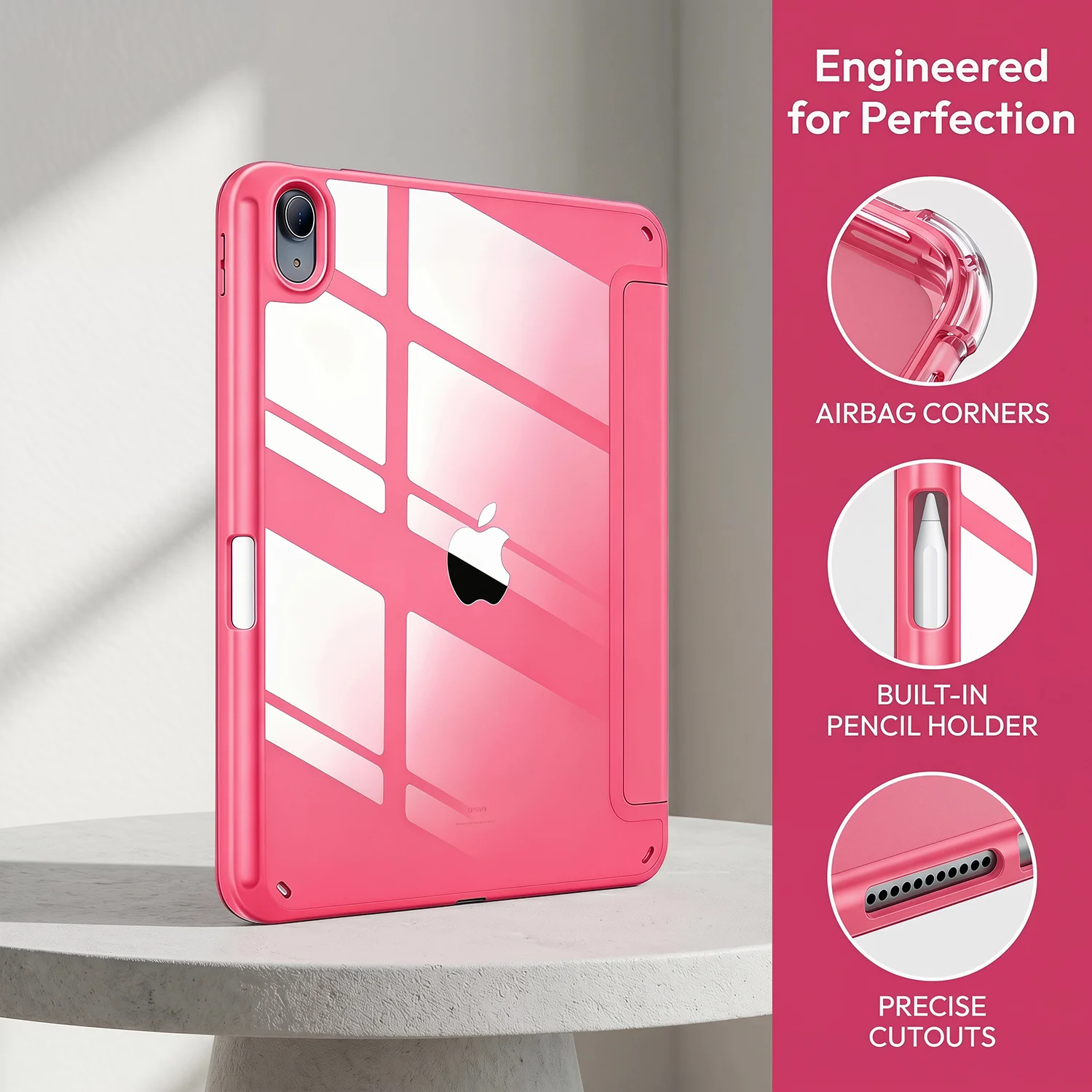 Magnetic Flip Smart Cover with Pencil Holder