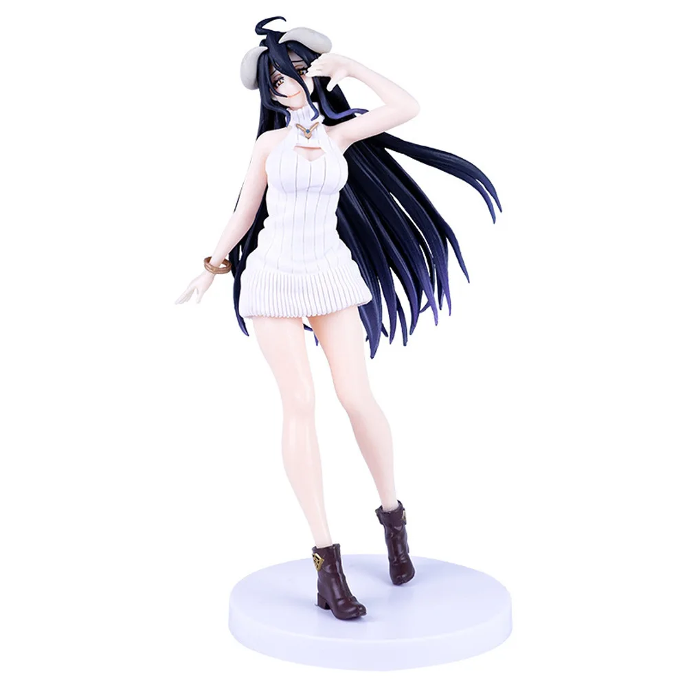 

21Cm Overlord Anime Figure Sweater Albedo Standing Posture Action Pvc Statue Model Collection Doll Decoration Toys Adult Gifts