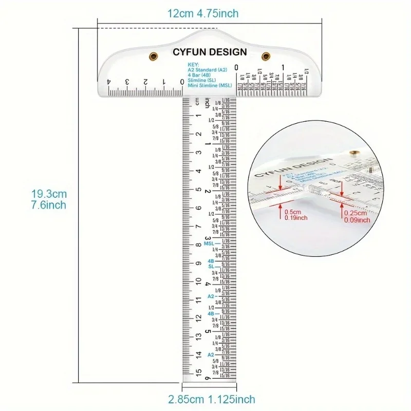 1pc 6 Clear T-Square Ruler For Easy Reference While Crafting Must-have T-Square Ruler To Get Things Straight On Paper Cards