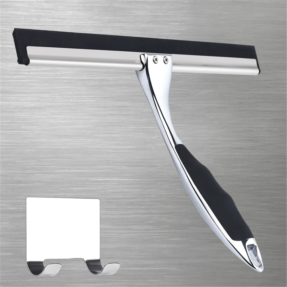 Shower Squeegee 10'' 12'' 14'' INCH Stainless Steel Silicone Rubber Scraper With Hook Door Class Window Windshield window cleaning squeegee cleaning scraper silicone scraper glass scraper glass window scraper cleaning squeegee shower squeegee scraper tool scraper cleaner