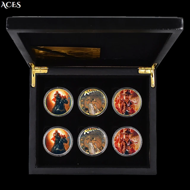 Raiders of The Lost Ark GOLD Coin Set Indiana Jones Classic Movie Challenge  Coin American Action