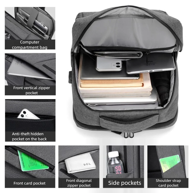 Zaino personalizzato con logo, borsa per computer da 15 e 17 pollici, zaino casual da uomo e da donna per scuola e università, borse con design fai da te - immagine 5