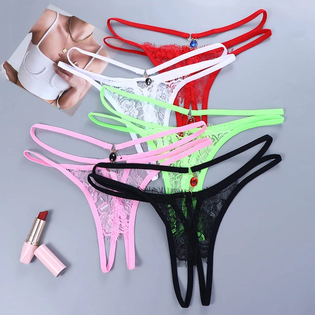 1pc Women Sexy Lingerie Exotic Open Crotch Panties Thong Exotic Lingerie  Female Lace Transparent Crotchless G-string Underwear - Panties & Briefs -  AliExpress