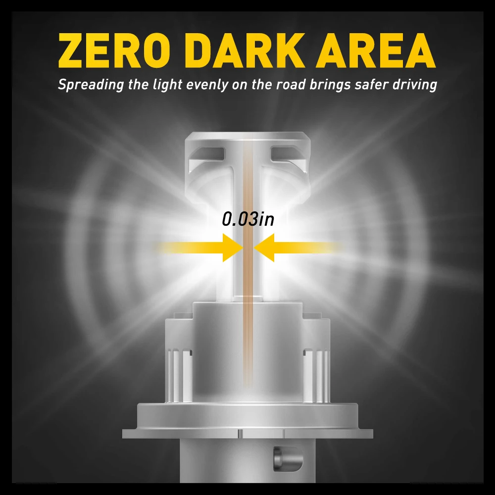 LED Headlight Bulbs 2PCS For Car 20000LM 6000K White