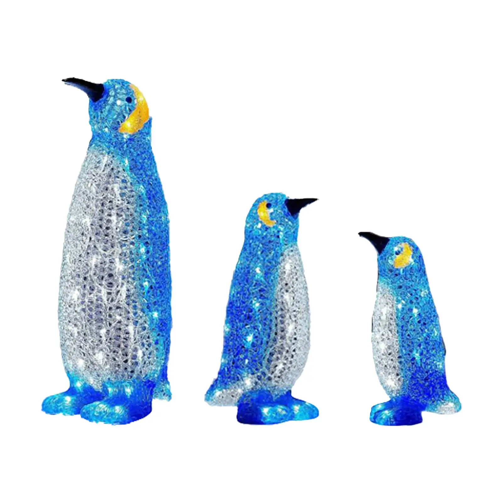 Acrylic Light Up Penguin Novelty Statue for Tabletop Walkway Decoration