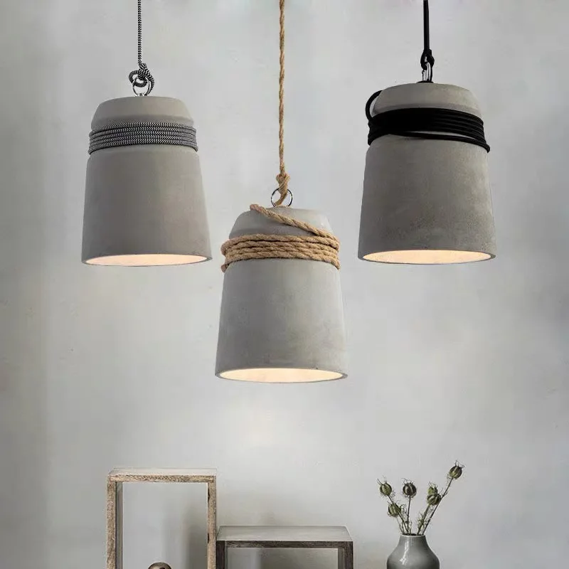 

Retro Cement Pendant Lights Originality Creative Chandelier for Living Room Hanging Lamps Dining Room Clothing Shop Suspension