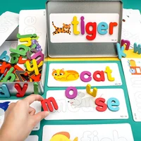 Montessori Wooden Educational Toys Alphabet Spelling Word Teaching English Alphabet Cards Puzzle Game Learning Toys 1