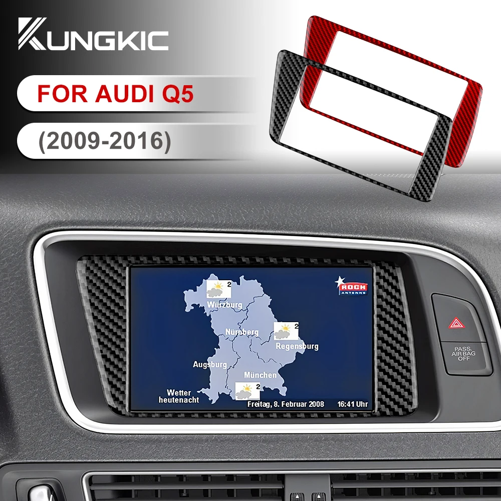 

Внутренняя отделка из натурального углеродного волокна для Audi A4 2009 2010 2011 2012 2013 2014 2015 2016, Автомобильная навигационная панель, наклейка, аксессуары