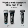 52B Braun Series 5 Replacement Head Foil /Cutter For 5020, 5020s, 5030, 5030s, 5040, 5040s, 5050, 5050cc, 5070, 5070cc, 5090 5