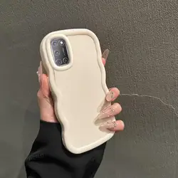 Minimalist Solid Color Silicone Shock-Absorbing Phone Case for OPPO A52 (White)
