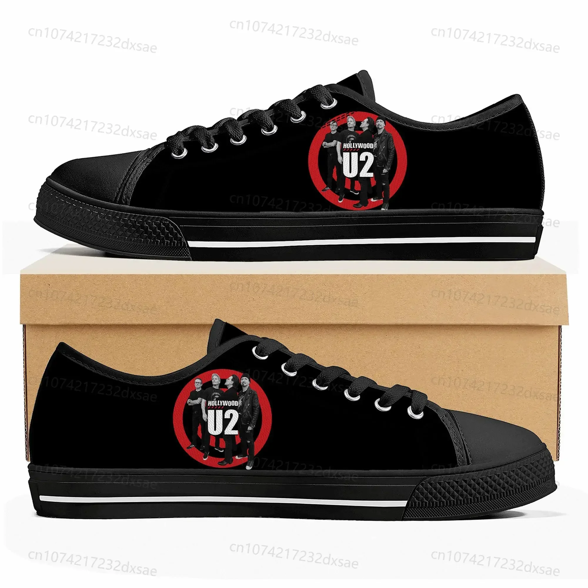 U2 Rock Band Fashion Punk Low Top High Quality Sneakers Mens Women Teenager Canvas Sneaker Casual Couple Shoes Custom Shoes