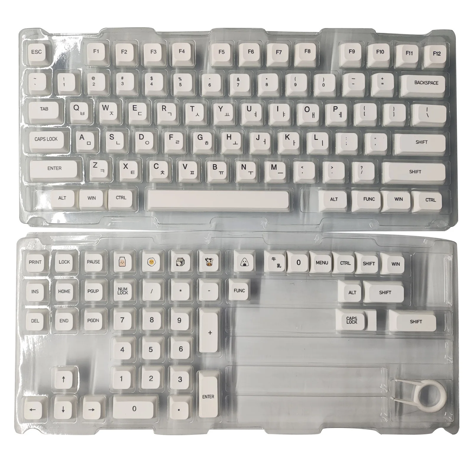 Cherry MXメカニカルキーボード用の白いキーキャップ,121キー,ダブル