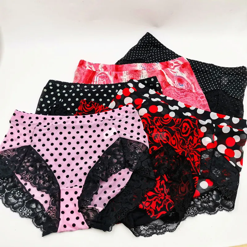 

5 шт./комплект, женские кружевные трусы с принтом