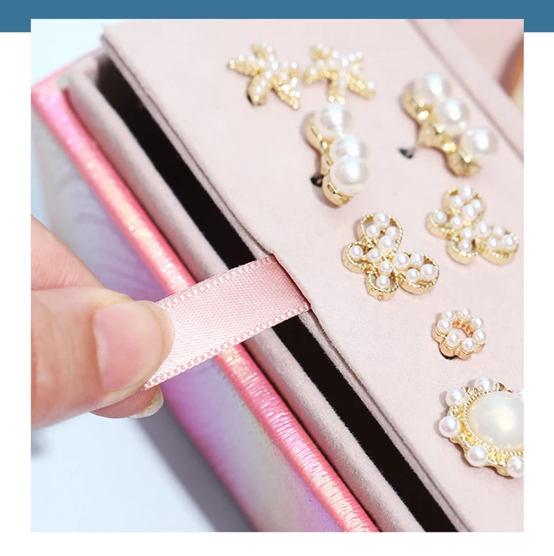 1PC Mini Jewelry Organizer Display Travel Jewelry Zipper Case Boxes Earrings Necklace Ring Portable Jewelry Box Leather Storage