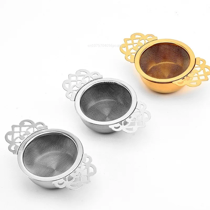 New Stainless Steel Tea Strainer with Drip Bowl Easy Clean Loose Leaf Traditional Hanging Herbal Home Kitchen Accessories