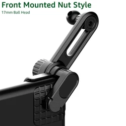 Universal Car Phone Mount with 17mm Ball Head - Enhanced Display Screen Extension and Base Attachment (Front Nut)