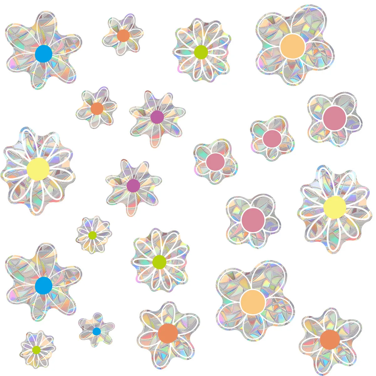 Electrostatic Lightcatcher Rainbow Sticker Creative Chic Window Colorful Films Prismatic Flowers Accessories for Home Door