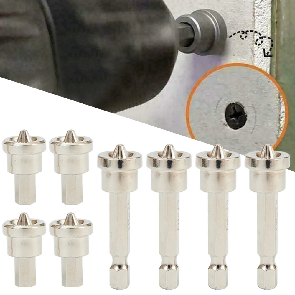 8pcs/set 1/4” Positioning Screwdriver Bit Head 25/50mm Woodworking Drywall Screw Hex Shank For Gypsum Board Screw Power Tool magnetic positioning screwdriver bits 5a screw positioning bit for gypsum board ph2 screwdriver cross 45 steel limit bit