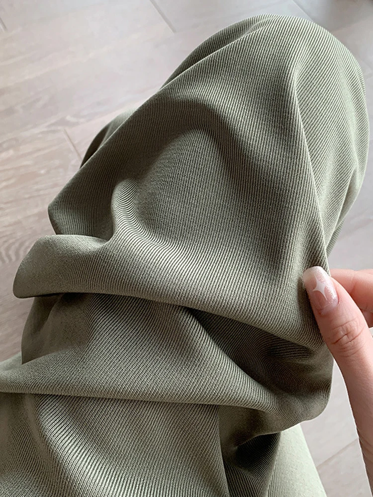 

Ice Silk Wide Leg Trousers for Women Summer Korean Elastic High Waist Knitted Drape Pants Long Baggy Straight Women's Home Pants