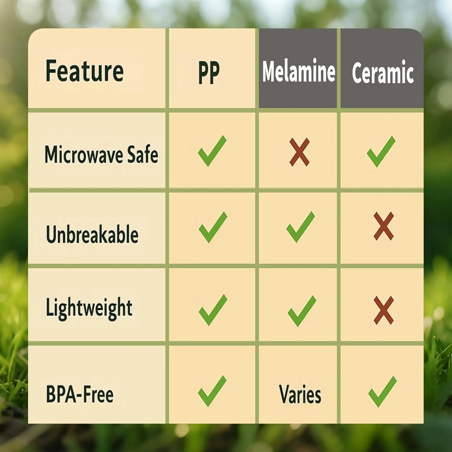 40-Piece Camping Dinnerware Set 5