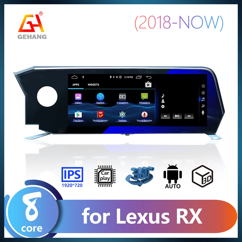 

Автомагнитола GEHANG 128G IPS 12,5 дюймов 2din Android Авто Carplay аудио для Lexus ES250 ES300 ES350 2019 мультимедийный автомобильный видеоплеер
