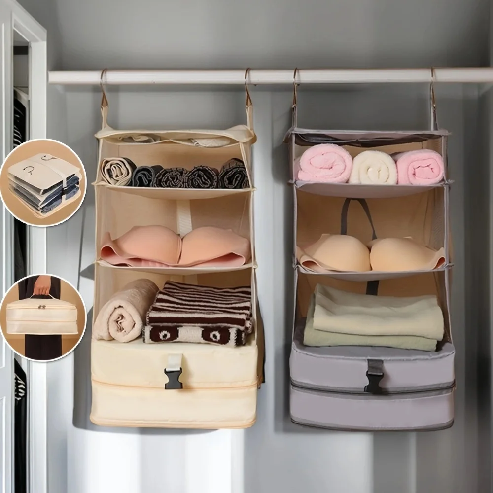 1 Set Housewares Luggage Travel Organizer Travel Essentials Hanging Packing Cubes Hanging Shelves Laundry Storage Compartment