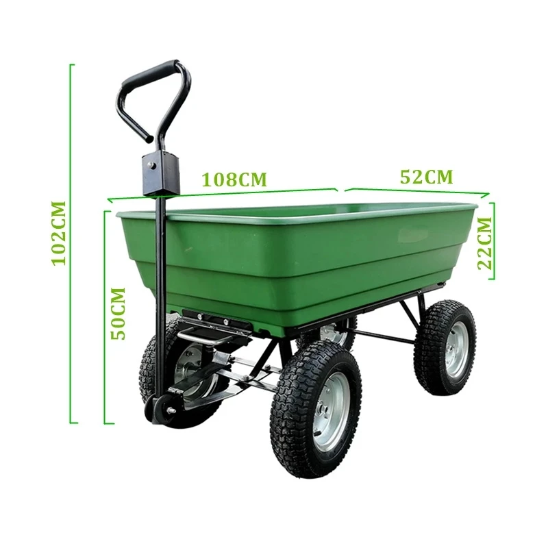 Tractor tractor plastic dump truck four-wheeled trailer trolley garden stall trolley truck home