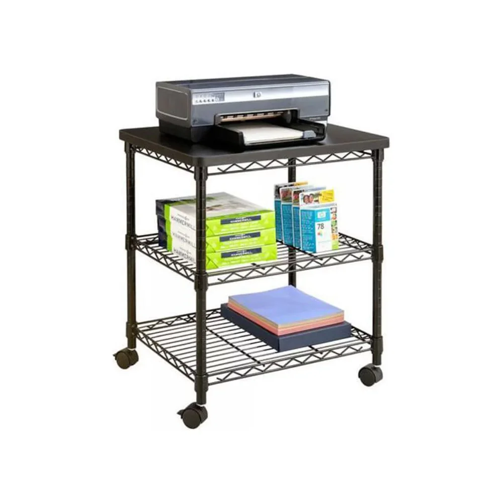 

NEW Business Office Furniture Safco Deskside Steel Frame Wire Machine Stand in Black