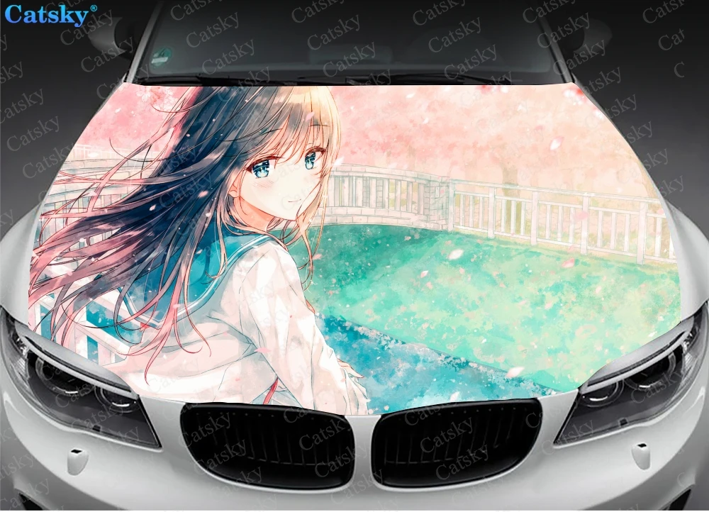 

Anime Girl Car Hood Sticker,Sword Car Hood Decoration, Hood Protection Cover, Vinyl Car Sticker, Custom Side Sticker Car Decals