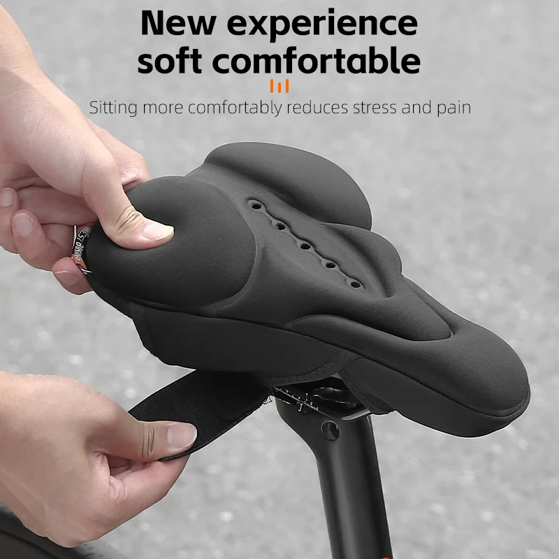 WEST BIKING Bike Saddle Cover Shockproof Soft High Elastic Breathable Bicycle Cushion Cover With Rain Cover Bicycle Accessories