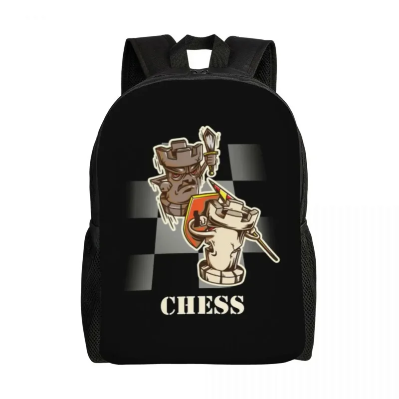 

Personalized Chess Pieces Battle Checkmate Elo Raiting Chess Backpacks Women Men Casual Bookbag for College School Bags