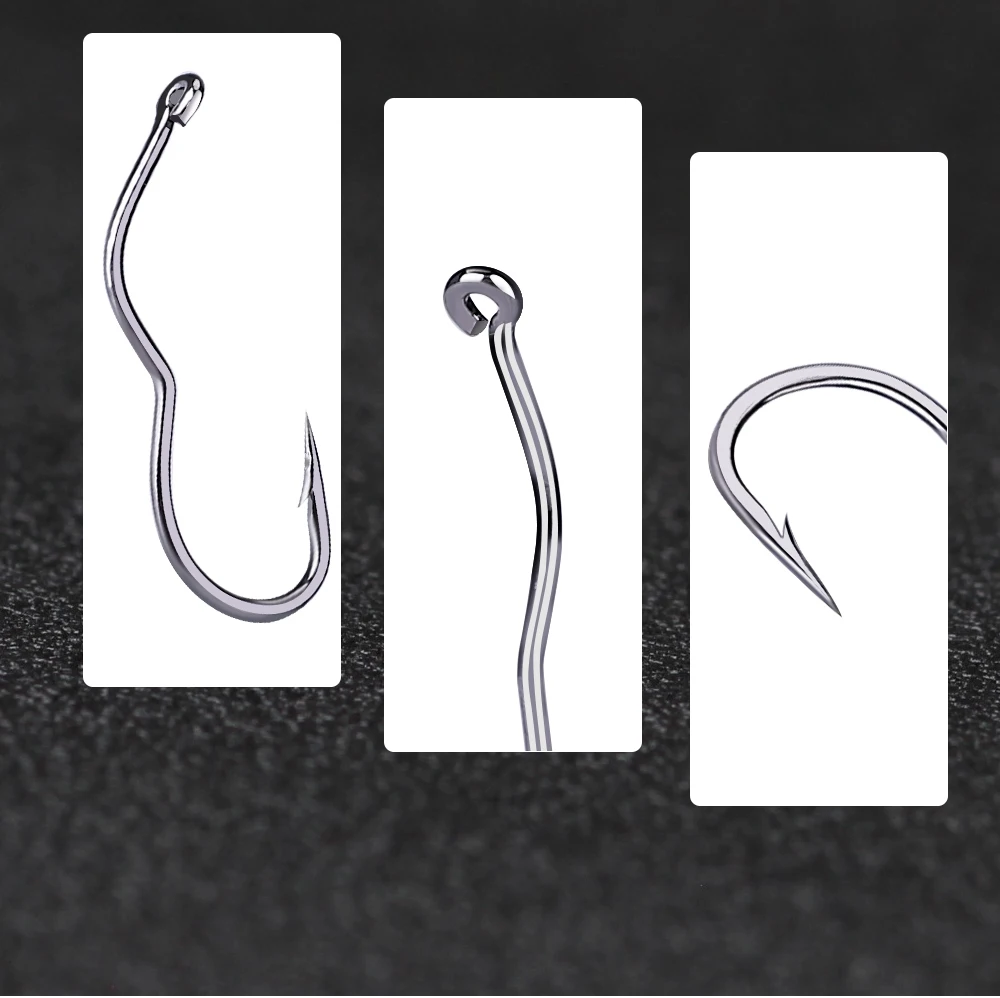 Description Picture 5 of itemFISH KING12Pcs High Carbon Steel Fishing Hooks With Ring 6-13# Automatic Flip SHarp Barbed Fishhook for Carp Fishing Accessories