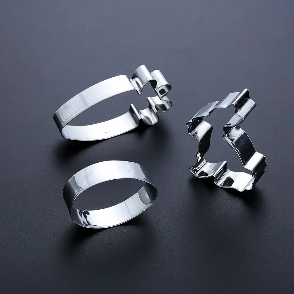Cookie Cutter 1/3PCS Easter Egg Rabbit Radish Stainless Steel Cookies Cutter Cake Mold DIY Baking Tool