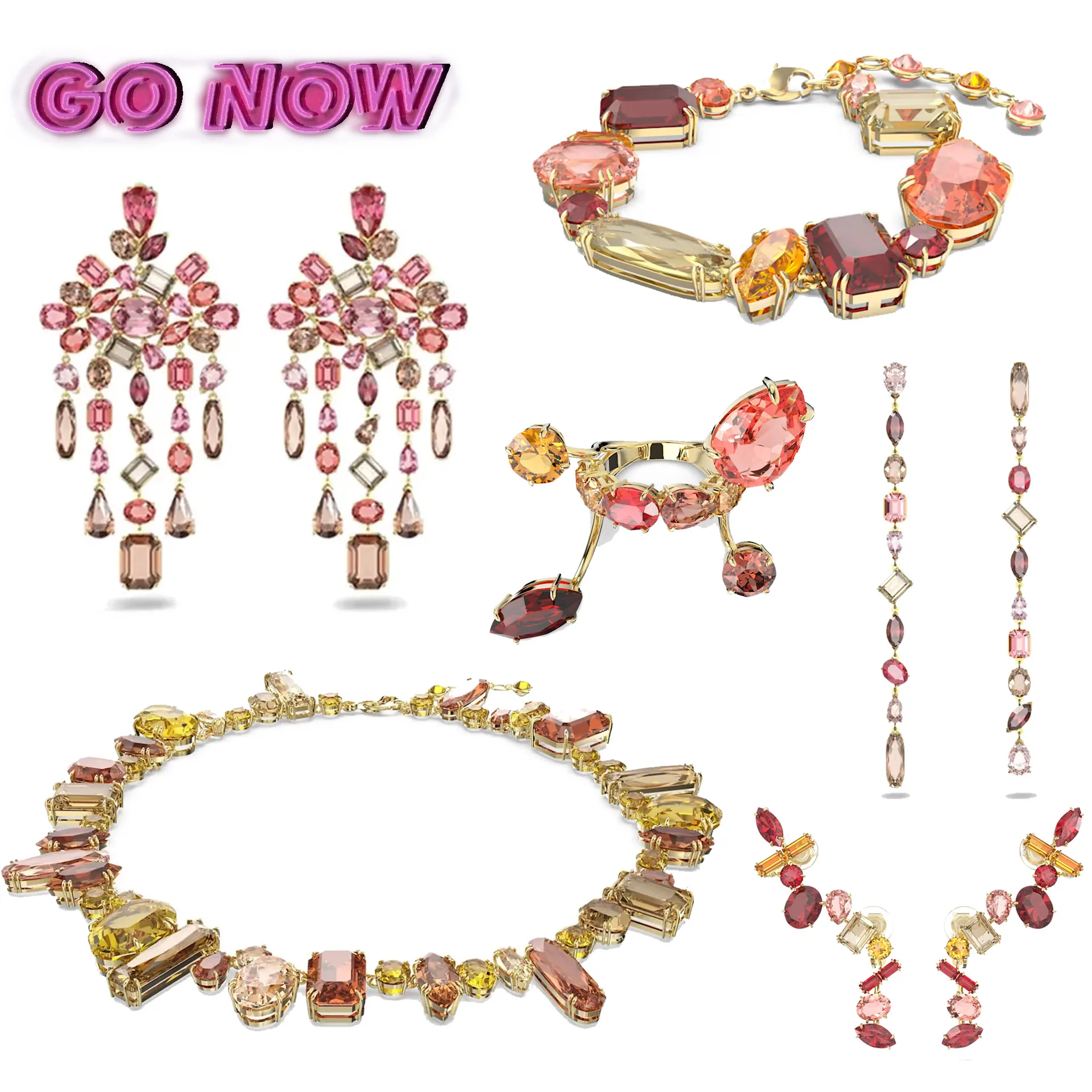 

2023 Высококачественная оригинальная коллекция ювелирных изделий Gema Изысканная Очаровательная разноцветная Женская Цепочка с кристаллами циркония