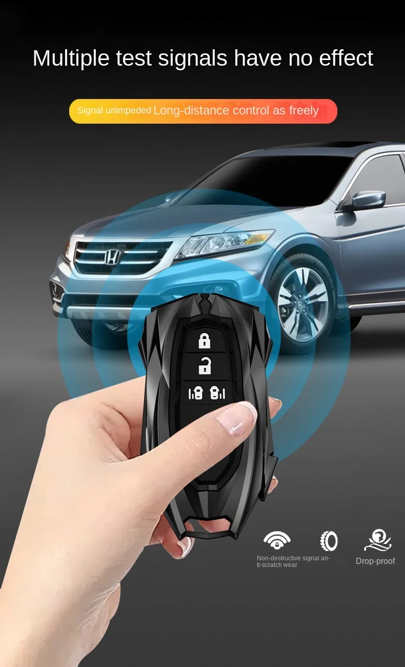 Passend für Honda Schlüsseltasche Auto-Schlüsselhülle Schnallenring-Etui Vezel City Civic Jazz BRV BR-V HRV Accord EX EXL CRV Pilot Ridgeline ODYSSEY – Detail 4