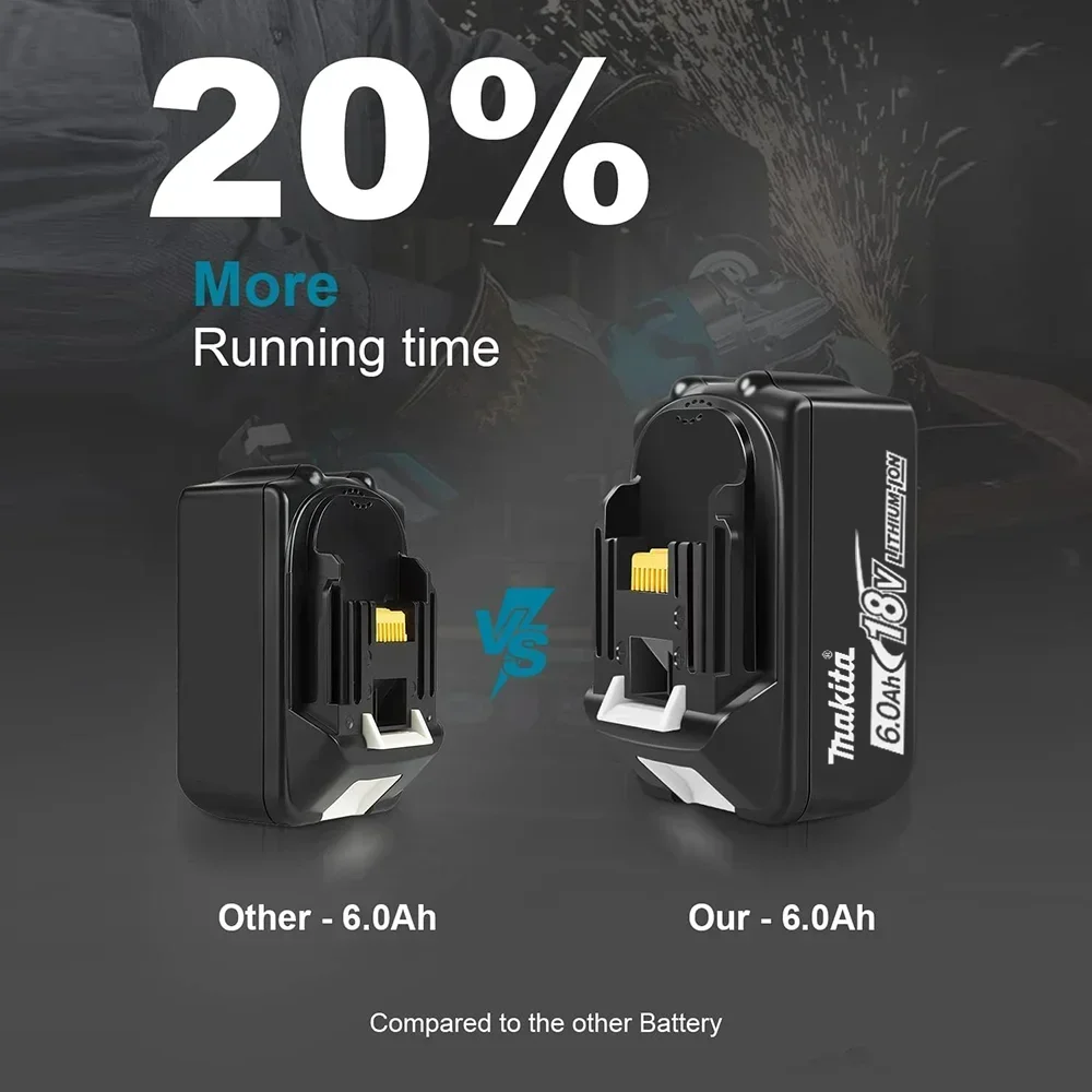 Power Tool Battery Rechargeable Battery Battery Replacement Original Makita18V 6Ah/5Ah/3Ah Battery BL1830B BL1850B BL1850BL1840 BL1860 BL1815 Replacement Lithium Battery for Makita 2600952 Original Makita18V 6Ah/5Ah/3Ah Battery BL1830B BL1850B BL1850BL1840 BL1860 BL1815 Replacement Lithium Battery for Makita