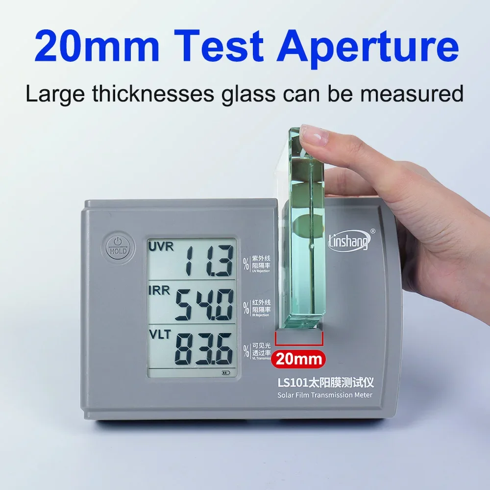 Solar Film Tester Window Tint Measurement Device LS101 20mm Measuring Thickness Simple Operation UV 365nm and IR 940nm VLT Stick