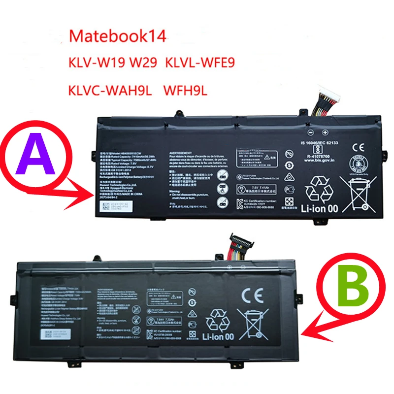 Bateria para Huawei Matebook x Pro Grau a Pro 14 Kpl-w00 Klv W29c Ach W29 W19c W29b Klvl Wfe9 Klvc Wfh9l Wx9 - Imagem 6