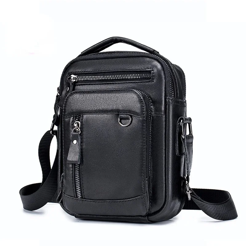 

2024 New 100% cowhide Genuine Leather Men's Shoulder Messenger Bag for Men Crossbody Bags Man Designer Handbag Bolso Male