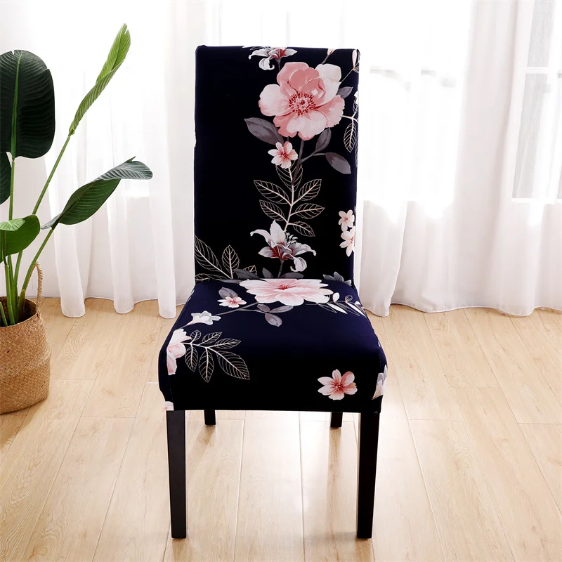 Printed Stretch Dinning Chair Cover Elastic Seat Chair Covers