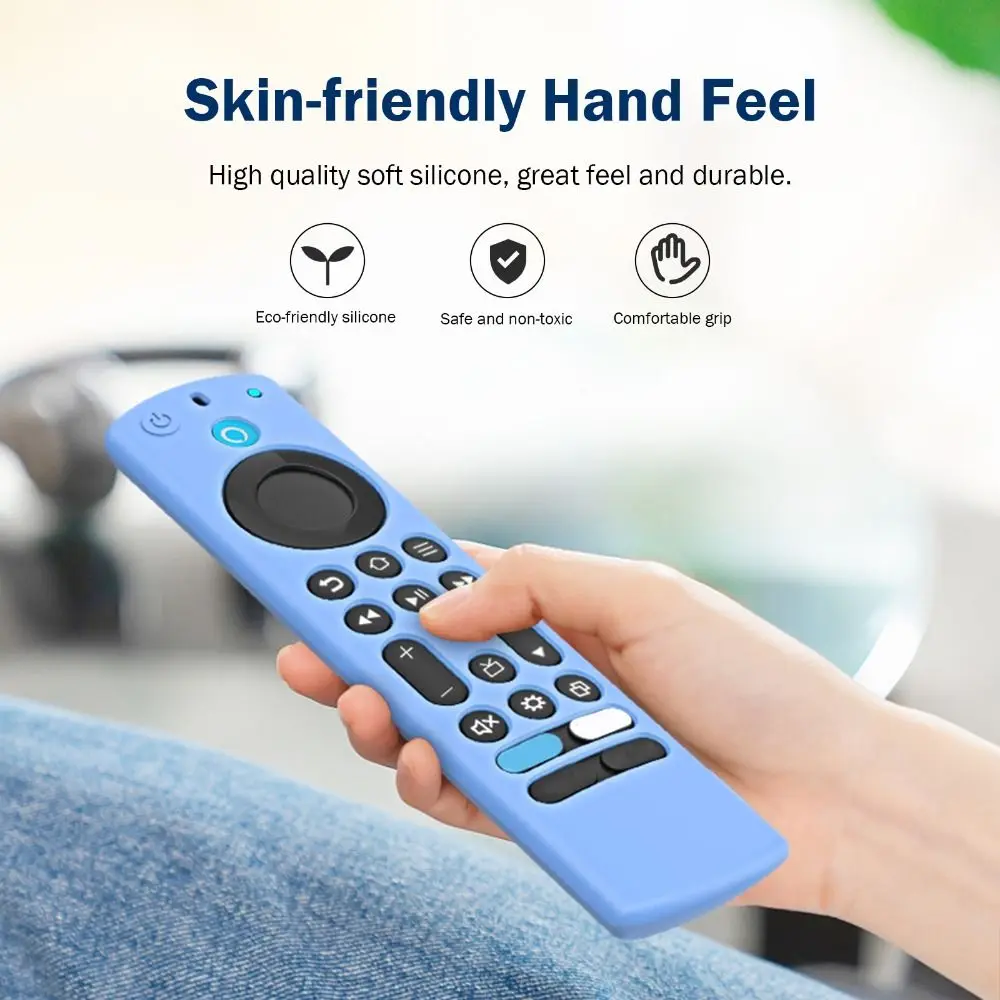 Shookproof Remote Control Case with Lanyard Durable Waterproof Case Dirt-resistant Silicone for Alexa Voice Fire TV Stick 4K 2nd