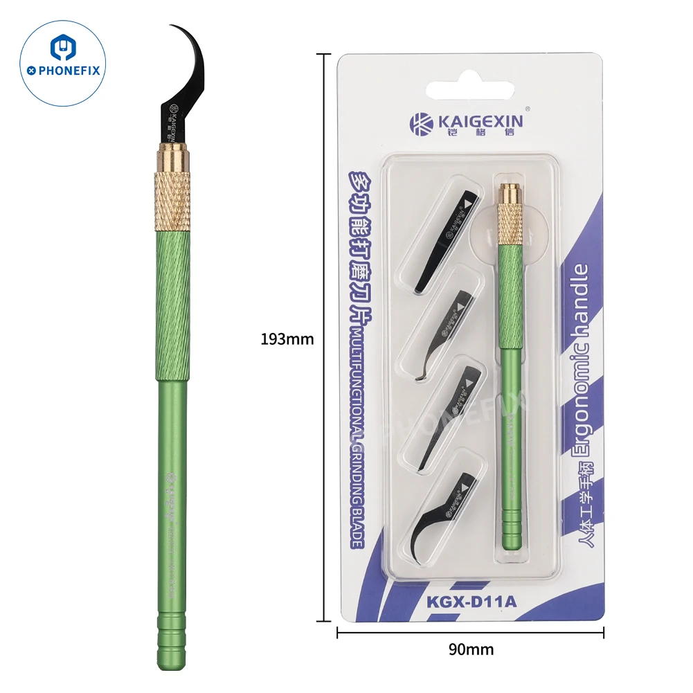

Kaigexin CPU Chip Glue Removal Blade Set Nand Chip Pry Knife Scraper for Mobile Phone IPad Electronic BGA Board Cleaning