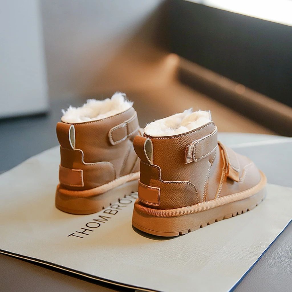 Warm Plush Kids Snow Boots Non Slip Lightweight Winter