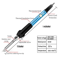 60W Adjustable Temperature Electric Soldering Iron EU 220V / ☆US Plug is110V☆ Welding Iron DIY for Repairing 5