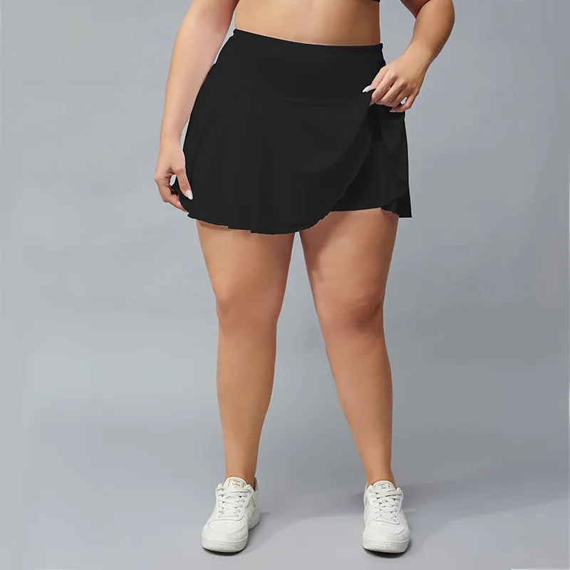 Casual Sport A-line Skirts Women Summer Tennis Golf Culottes Mid Waist Pleated Sport Shorts Pocket Culottes Shorts Skirt